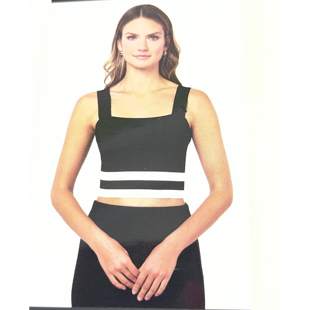Edited/Remi Bader Crop Tank Women XL Black White
Striped Knit Resortwear Club